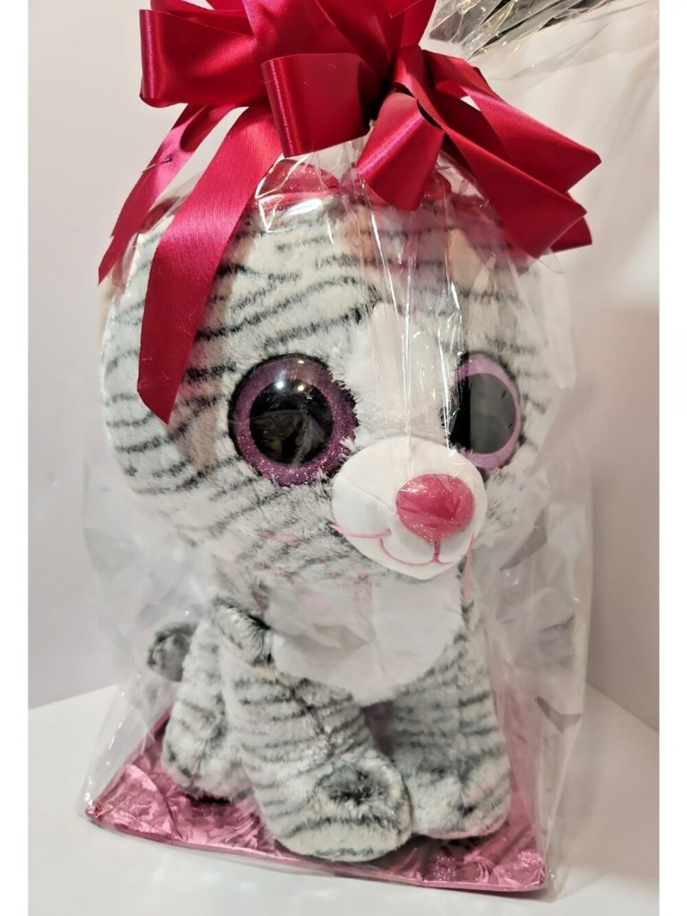 Ty Beanie Boos the Jumbo Kiki Grey Catbeanie 16" Claires Exclusive New Mint Tag